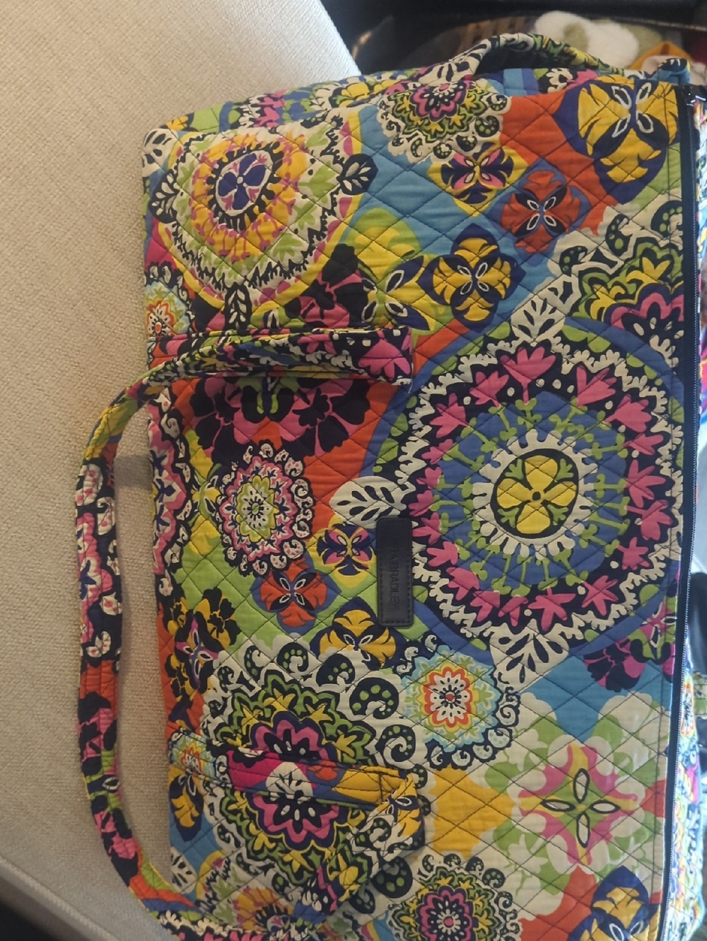Vera Bradley Quilted Tote in Blue, Yellow, Pink & Green